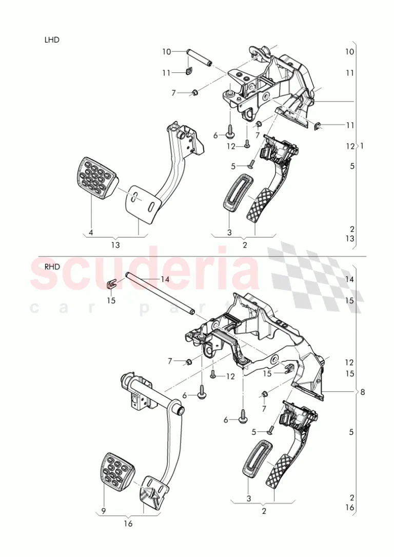 Bentley Bentayga (2015-2020) Fren ve Gaz Pedalı Mekanizması