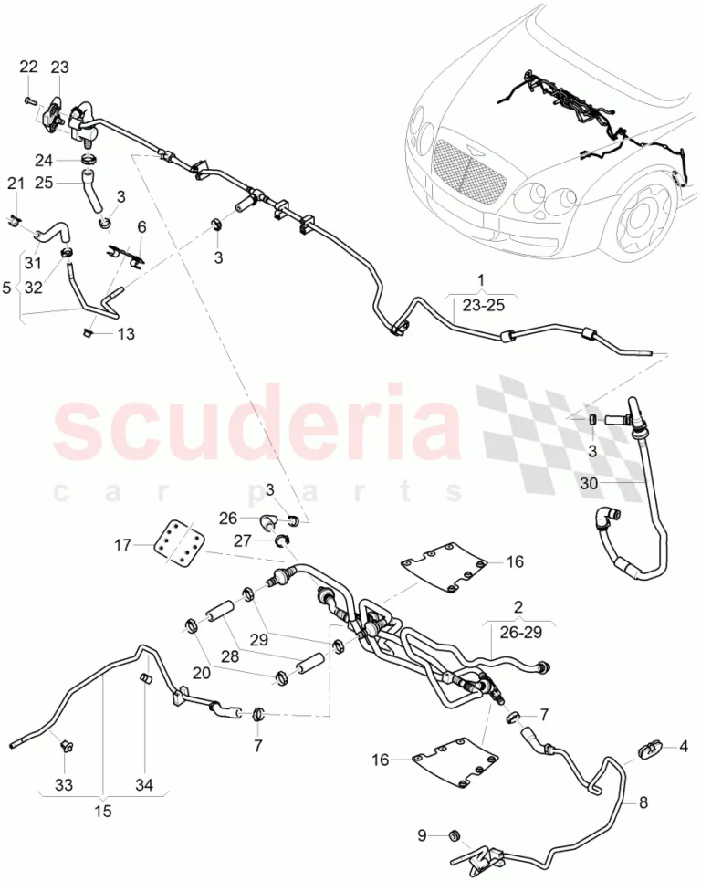 Bentley Continental GT (2003-2010) Fren Borusu / Hortumu – Parça No: 3W8054096 >> 3W8059518