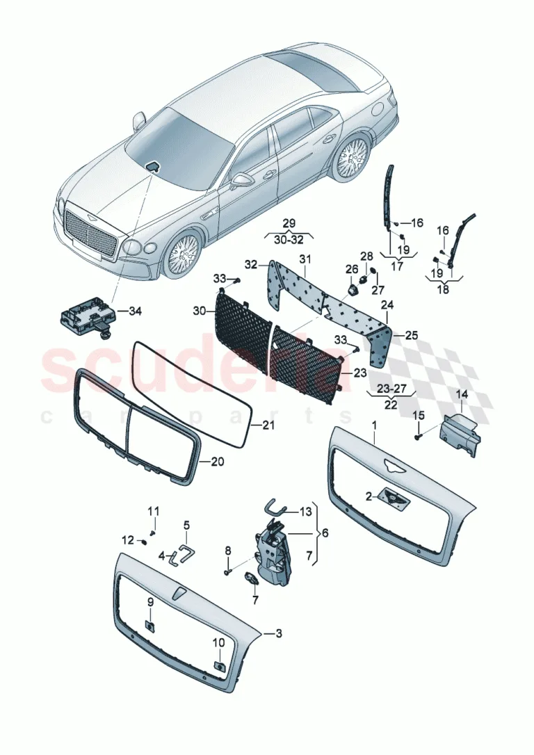 Arka Cam İçin Motorlu Perde – Bentley New Flying Spur (2020-2024)